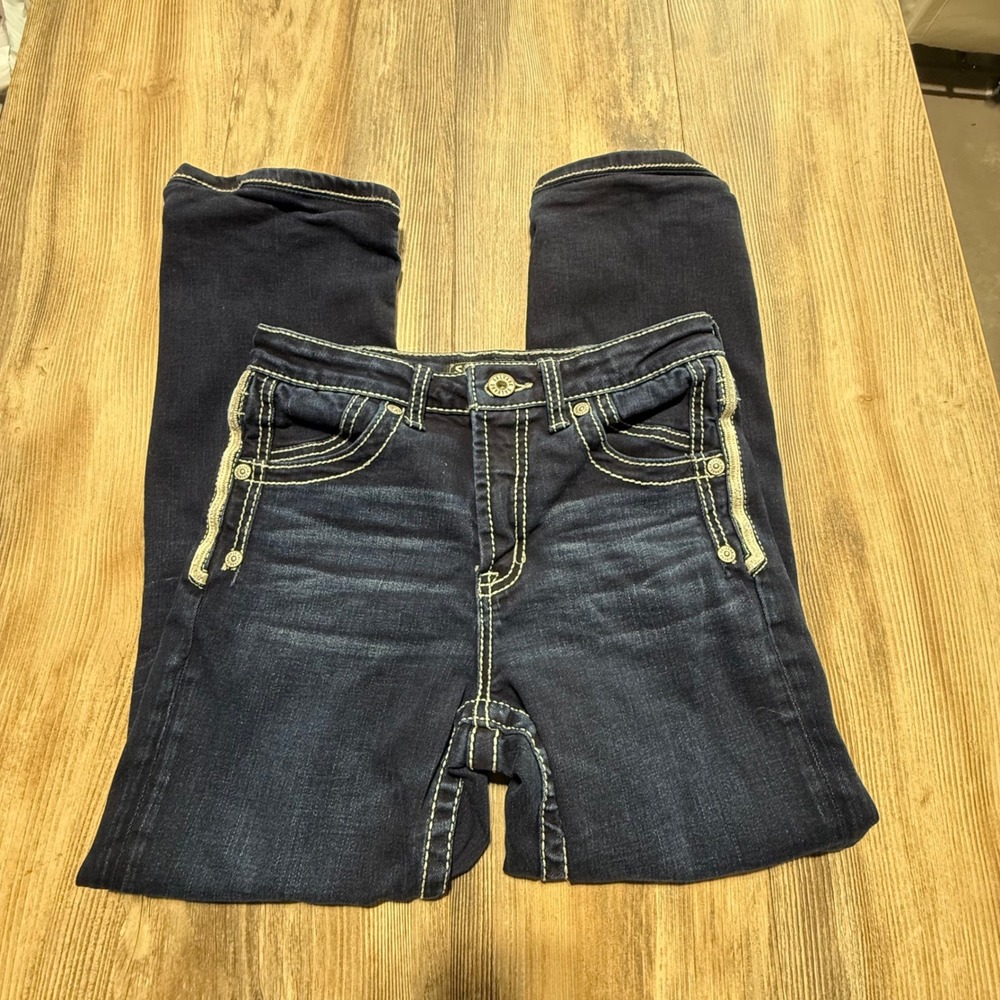 Kids Salvage Mayhem Straight Jr Jeans Dark Wash Denim Streetwear 16R